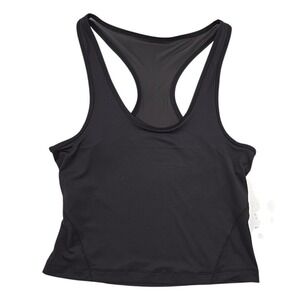 Gottex Black Racerback Tank LARGE Peach Skin Athleisure Sporty Chic Activewear